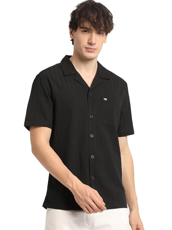 The Bear House Men's Striped Regular Fit Shirt